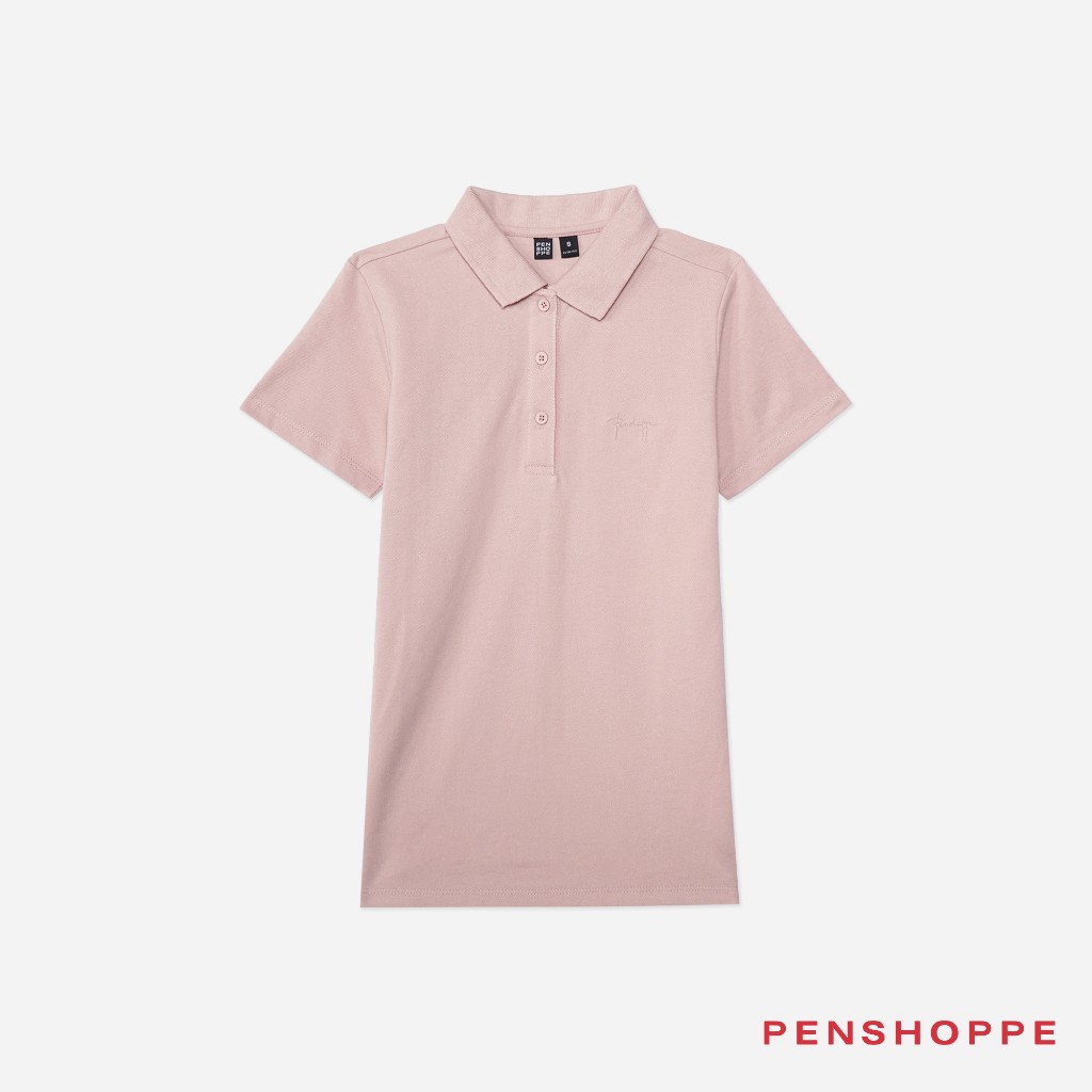 Penshoppe Slim Fit Polo For Women Blush Off White Polo Shirt Shopee Philippines