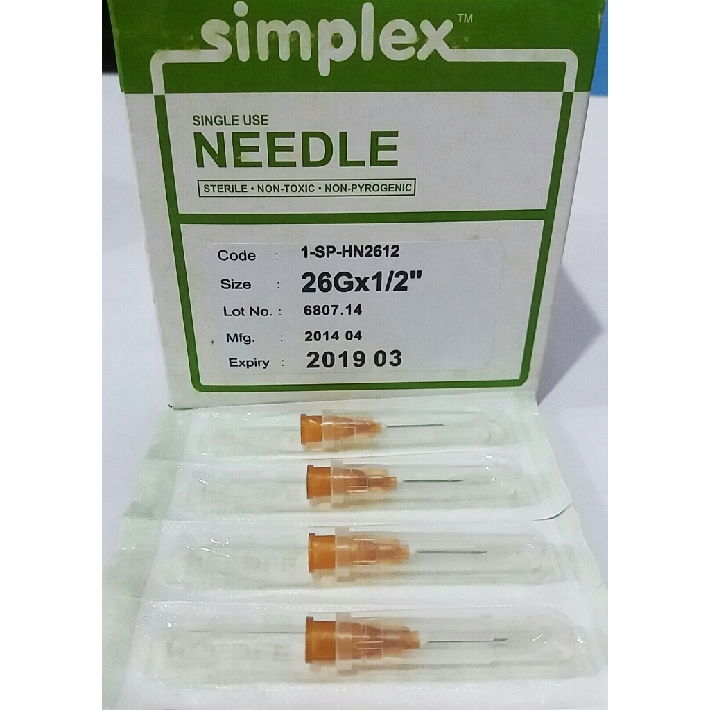 (L&L-J) Simplex Disposable Needle (SOLD PER PIECE) (For Syringe ...