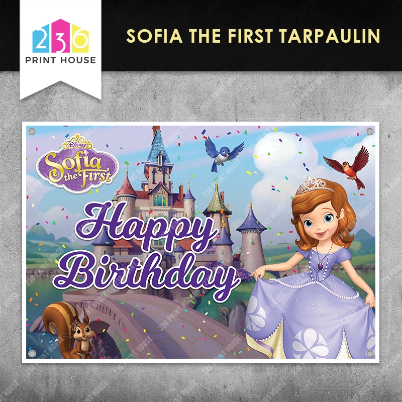 SOFIA THE FIRST Tarpaulin Banner Backdrop • Birthday, Christening ...