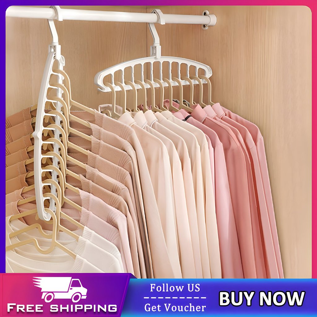 Clothes Hanger Closet Organizer Space Saving Hanger Multi-port Clothing ...
