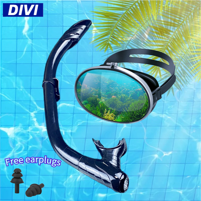 DIVI Snorkeling Set for Adult Snorkel Set Tempered Glass Diving Mask ...
