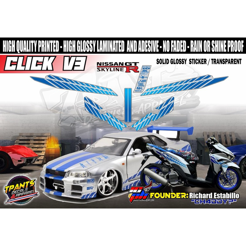 Click V3 Cars Meta Inspired Sticker Decals | Shopee Philippines