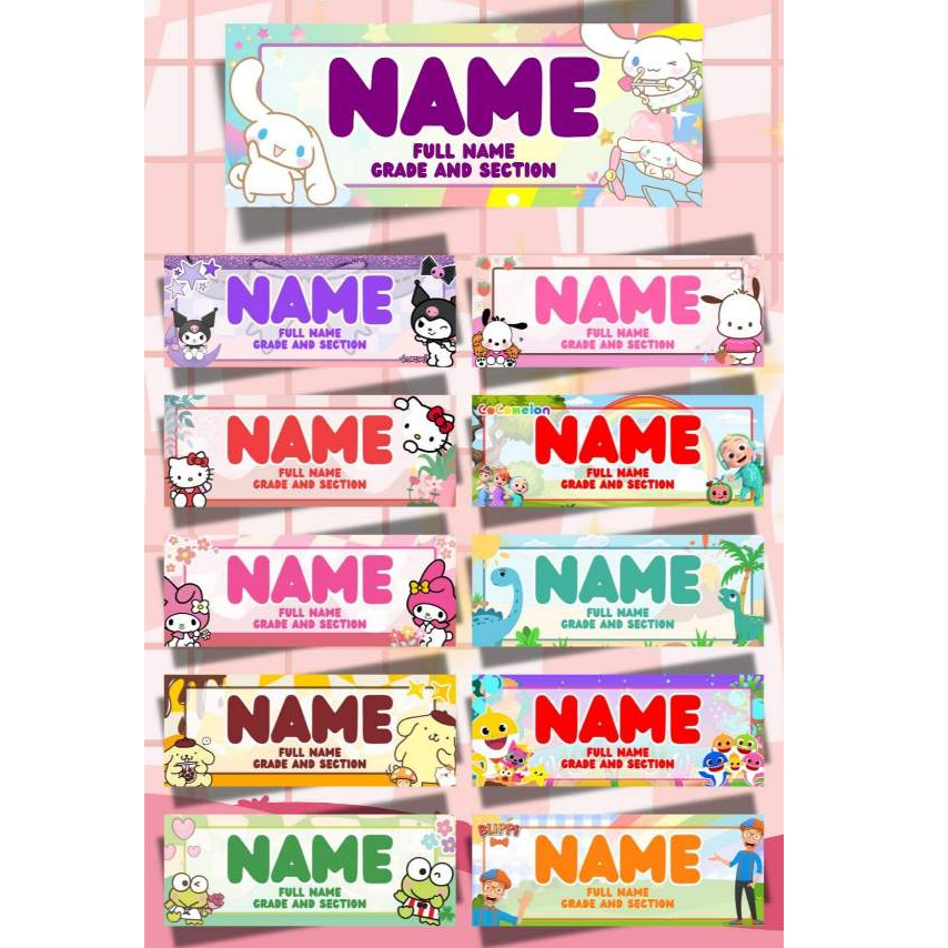 Customized Laminated / PVC Name Tag for School | FREE LACE | Shopee ...