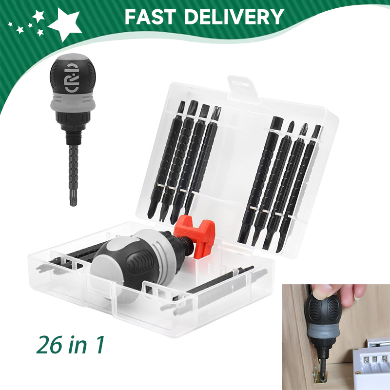 26-in-1 Multi-Function Ratchet Screwdriver Set Double Head Length ...