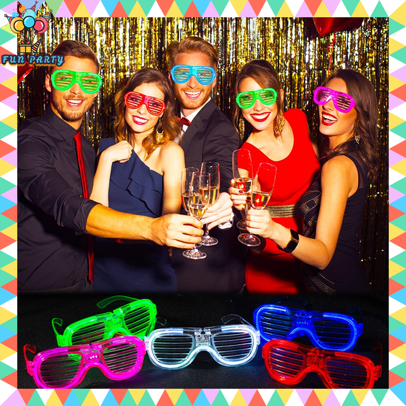 Party Led Glow Cold Light Eyes Glasses Light Up Shades Flash Rave ...