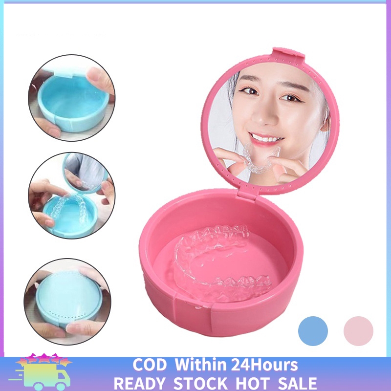 Denture Retainer Case With Mirror and Ventilation Holes,Plastic Tooth ...