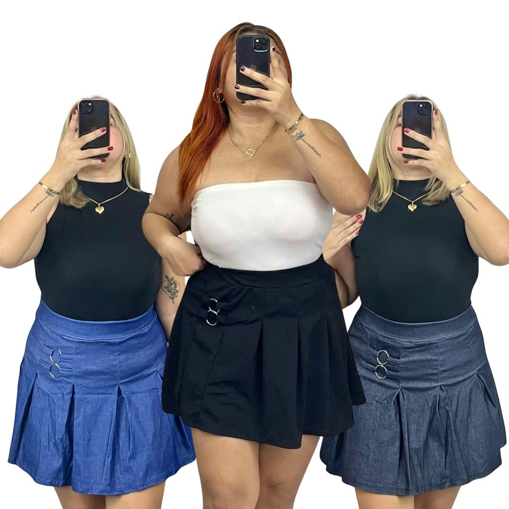 Bella Pleated Skirt Plus Size High Waist Icon Buckle Side Ring Skirt Shopee Philippines