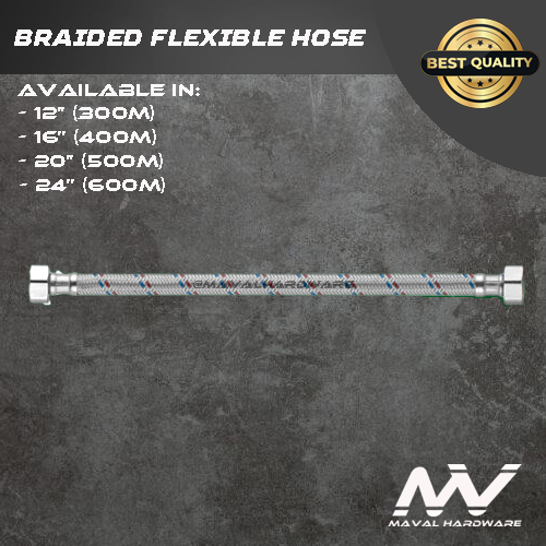 Flexible Faucet Supply Line Connector, 16-Inch X 1/2" X 1/2" FIP, Premium Braided Stainless Steel Water Supply Hose Line With Anti-Leaking Brass Nut, Perfet For Kitchen Bathroom Sink Faucet (10-Pack