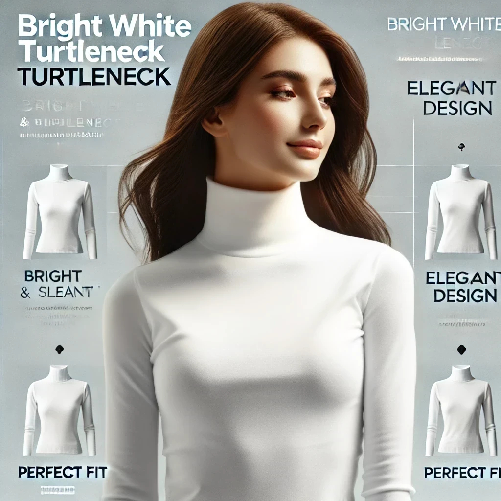 Women s White Turtleneck Cotton Spandex Comfortable Fit Shopee Philippines