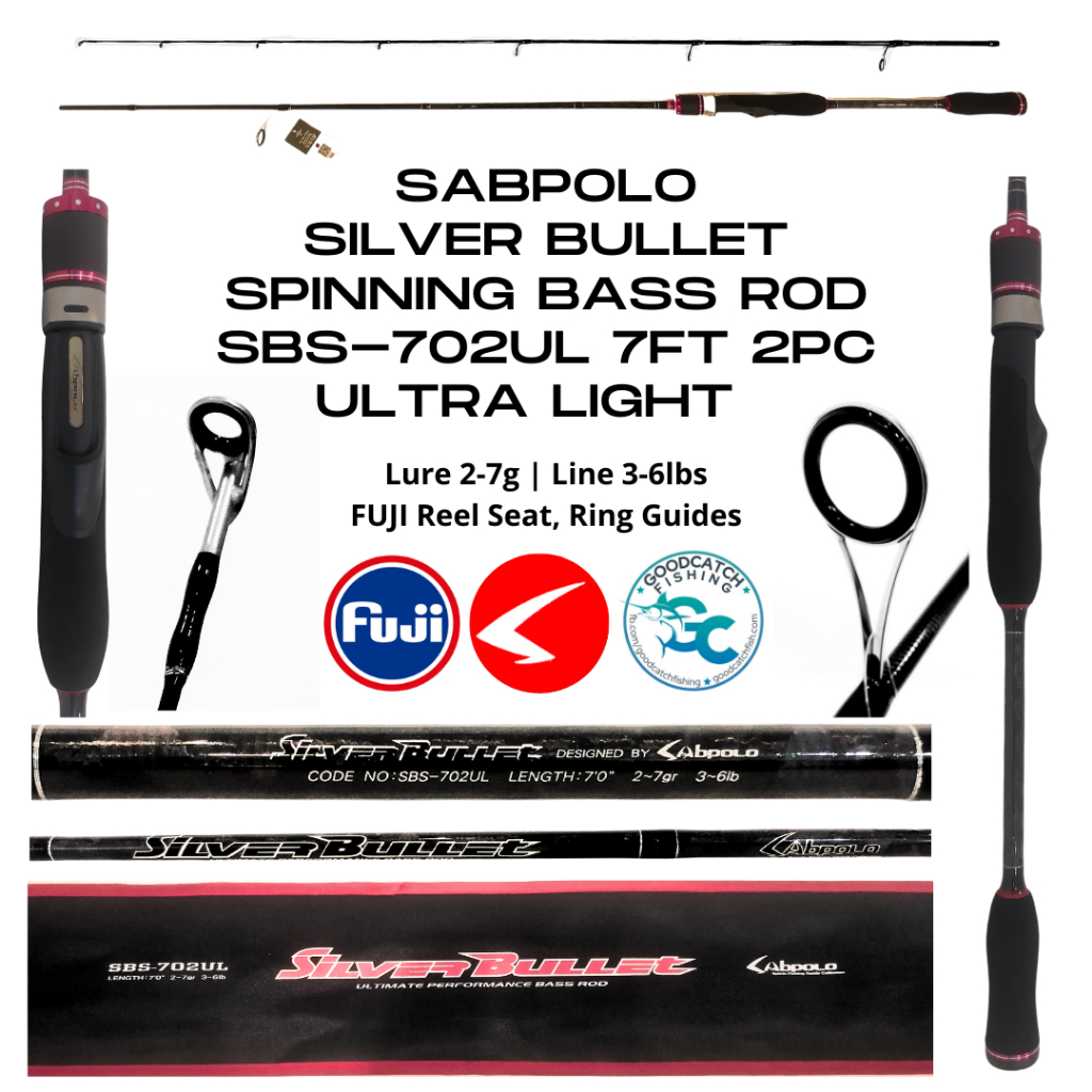 Sabpolo Silver Bullet SBS-702UL Ultra light Spinning Fishing Rod ...