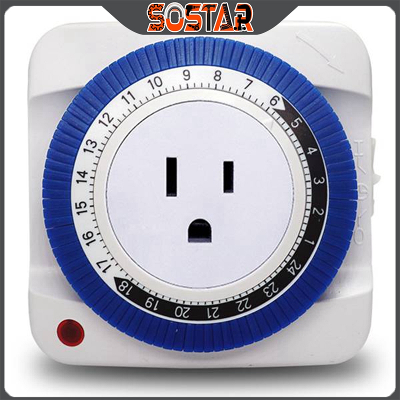 24 Hour Timer Socket Mechanical Program Timer Switch Socket 230V Wall ...