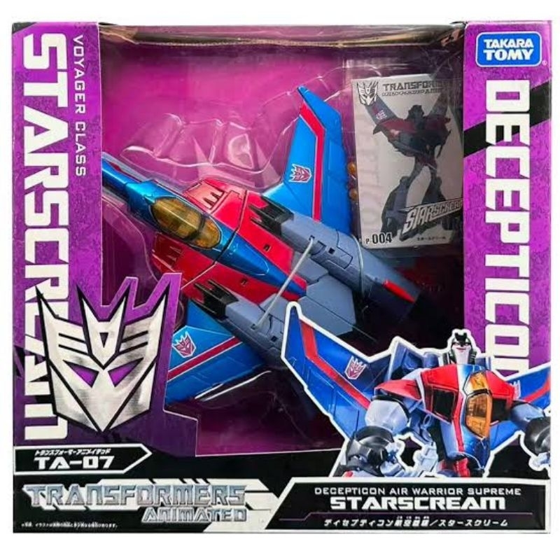TRANSFORMERS ANIMATED STARSCREAM TA-07 TAKARA METALLIC FINISH EXCLUSIVE  VOYAGER CLASS SEEKER