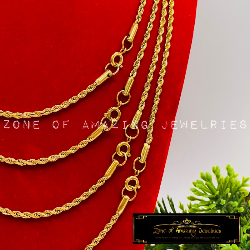zoaj.ph 16-24 inches Rope Chain with Round Lock Stainless Gold | Shopee ...
