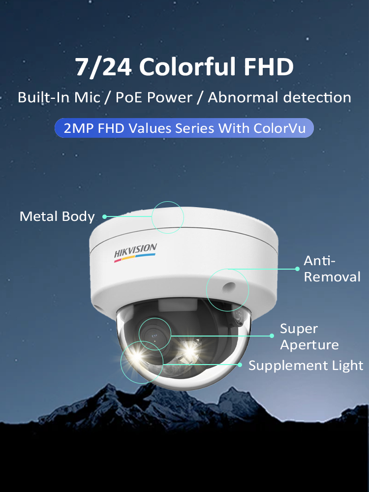 Hikvision 2MP FHD Value Series With ColorVu MD 2.0 Fixed Dome Network ...