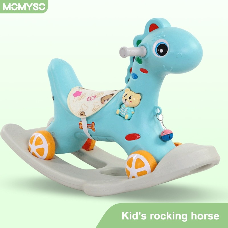 MOMYSO 2in1 Rocking Horse Rider Push Car Rocker Pony Trojan Toys Kid's ...