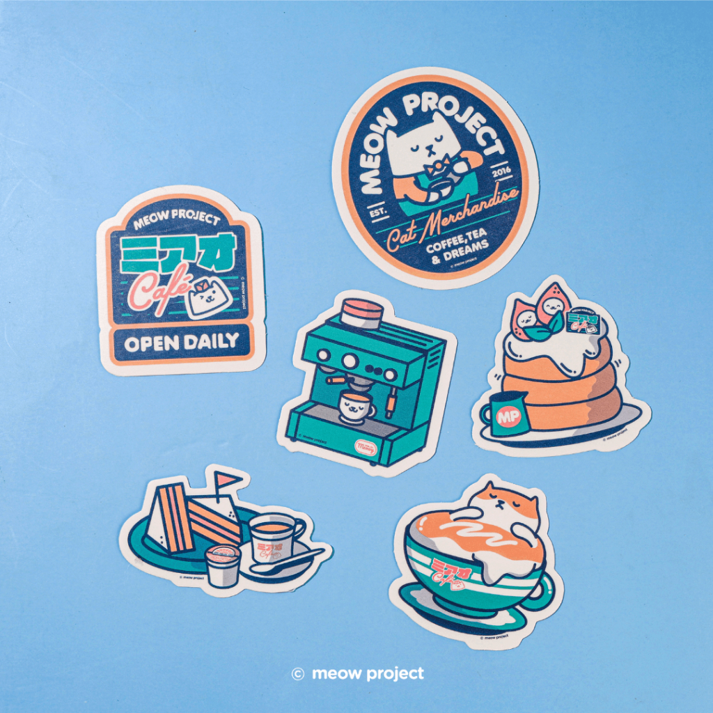 Meow Project Meow Cafe Waterproof Sticker Pack | Shopee Philippines