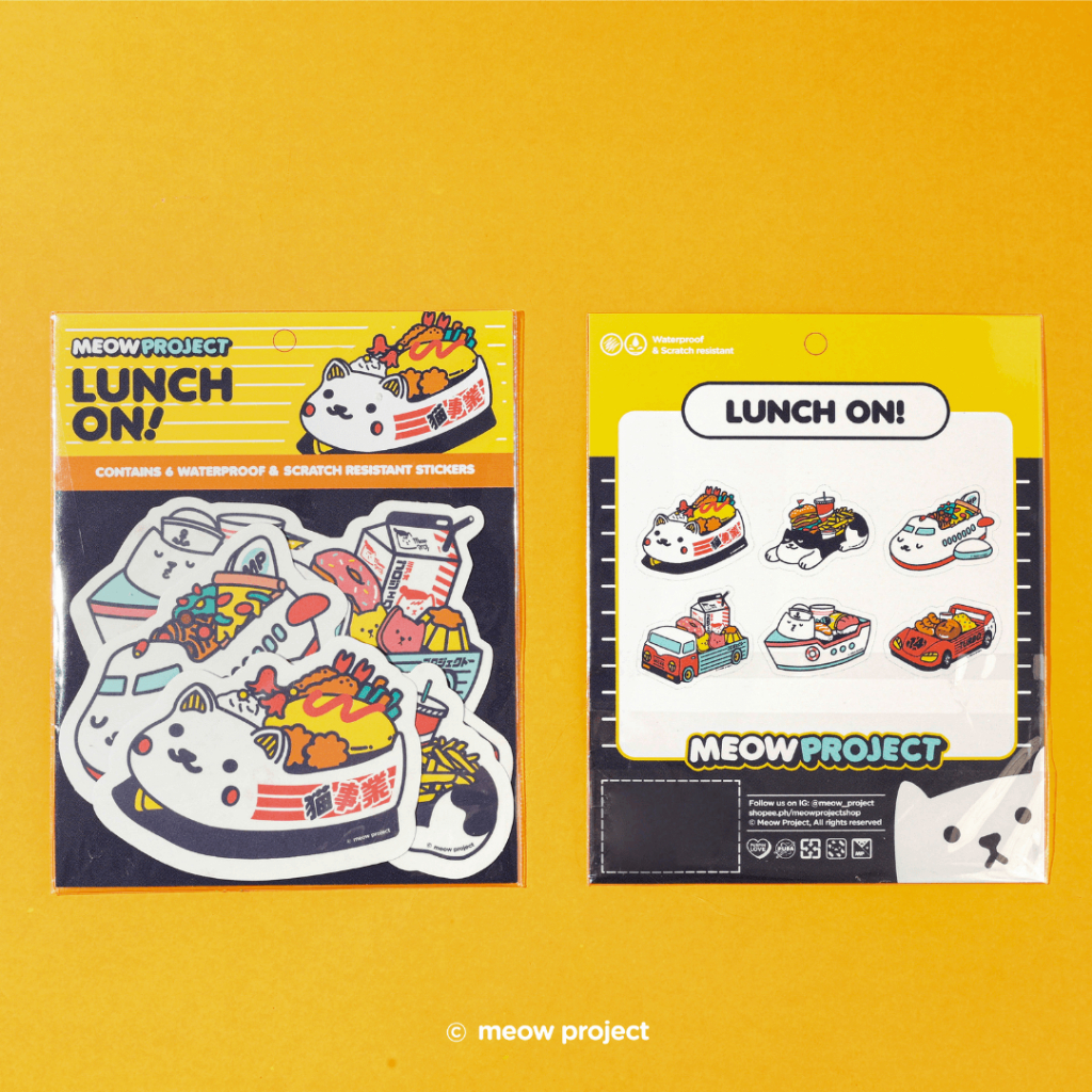 Meow Project Lunch On Waterproof Sticker Pack | Shopee Philippines