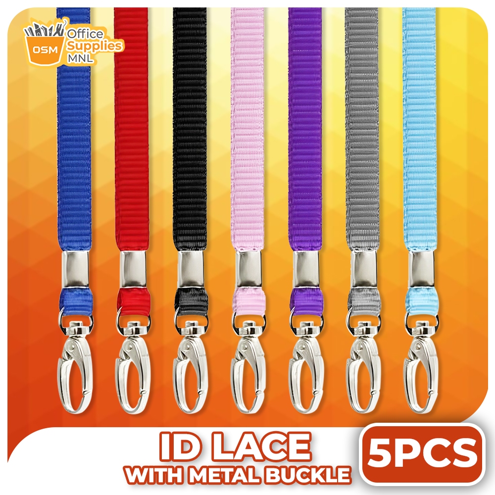 5pcs ID Lace Glossy with metal buckle ID Lace Plain Glossy ID Lace ...