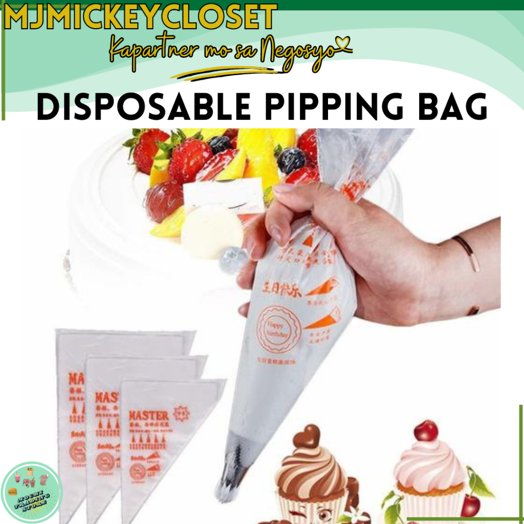 Disposable Plastic Piping Bag 100pcs for Whipped Cream Icing SHP5 ...