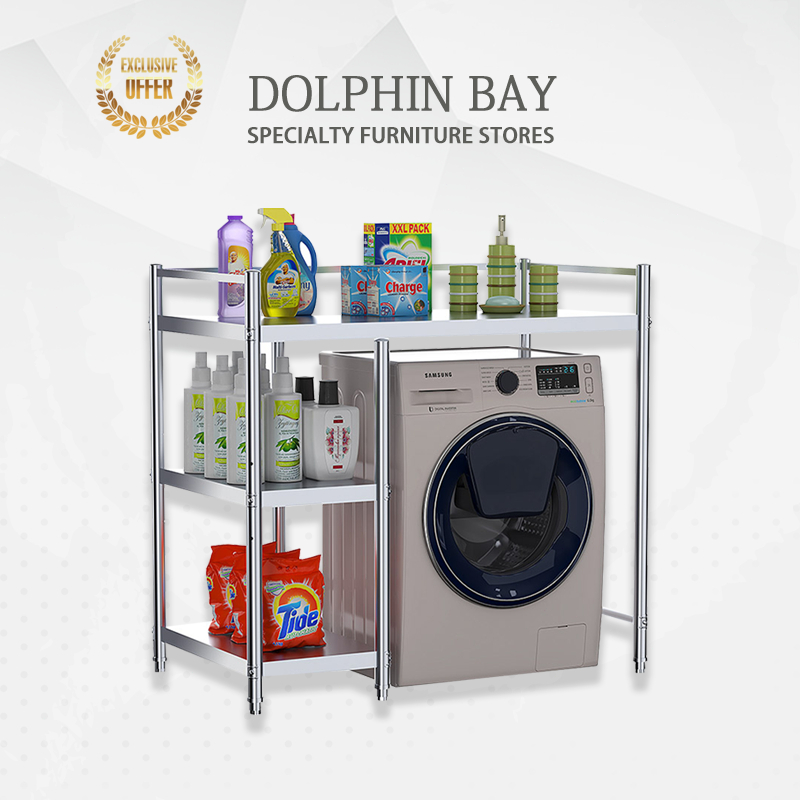 (COD)Bathroom rack, stainless steel rack, kitchen washing machine rack ...