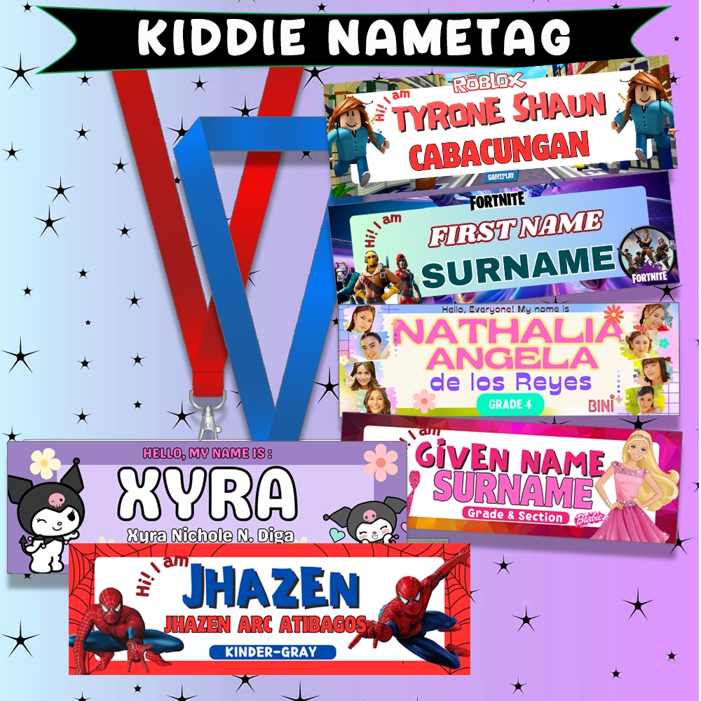 Personalized Nametag and Bagtag for Kids front and back print | Shopee ...