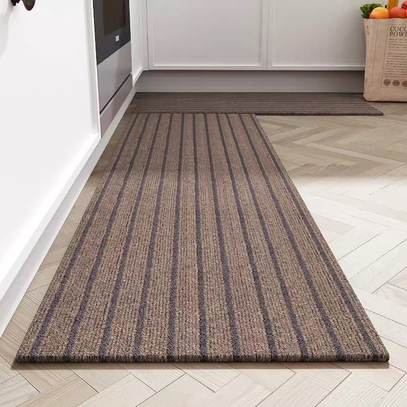 Striped Kitchen door carpet Rug nonslip rubber Floor Kitchen Mats Set