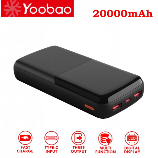 Yoobao Q21 20000mAh Slim & Light LED Digital Display Quick Charge PD20W QC18W SCP22.5W Power bank | Shopee Philippines