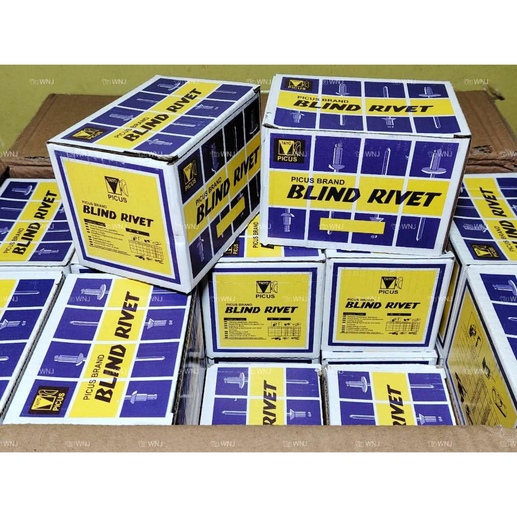PICUS Blind Rivets Sliver (20PCS 1 BOX) 1/8x1/2, 5/32x1/2, 1/8x3/4, 5 ...