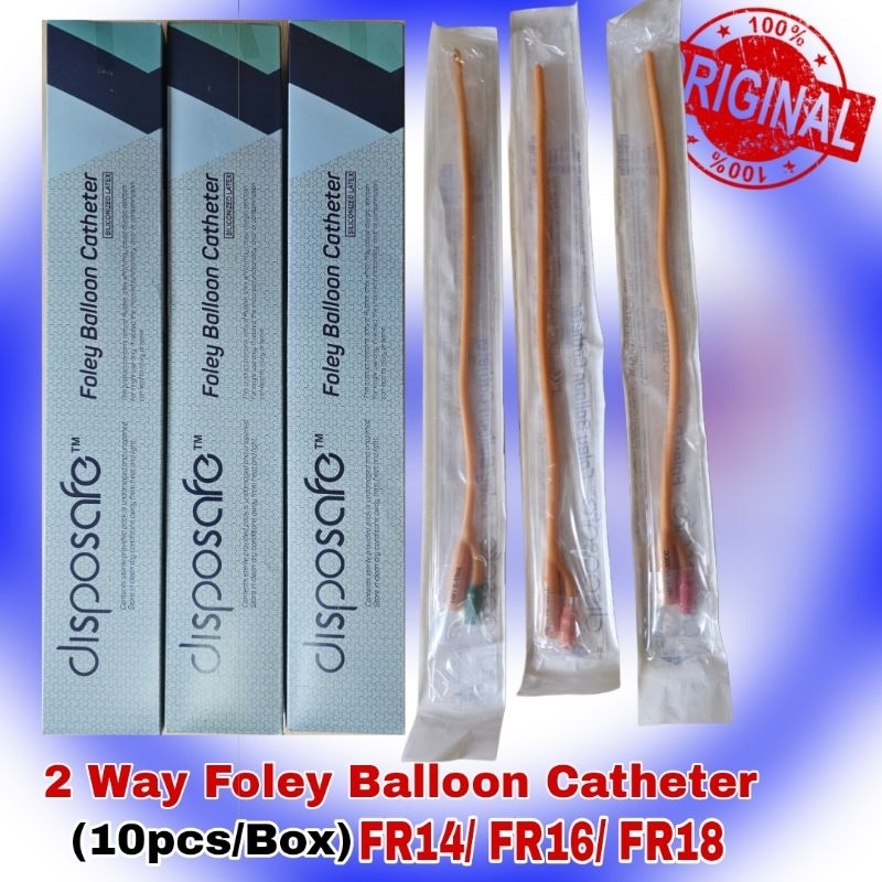 Foley Catheter 2 Way ( FR 14,16 and I8) 10pcs Per Box by DISPOSAFE ...