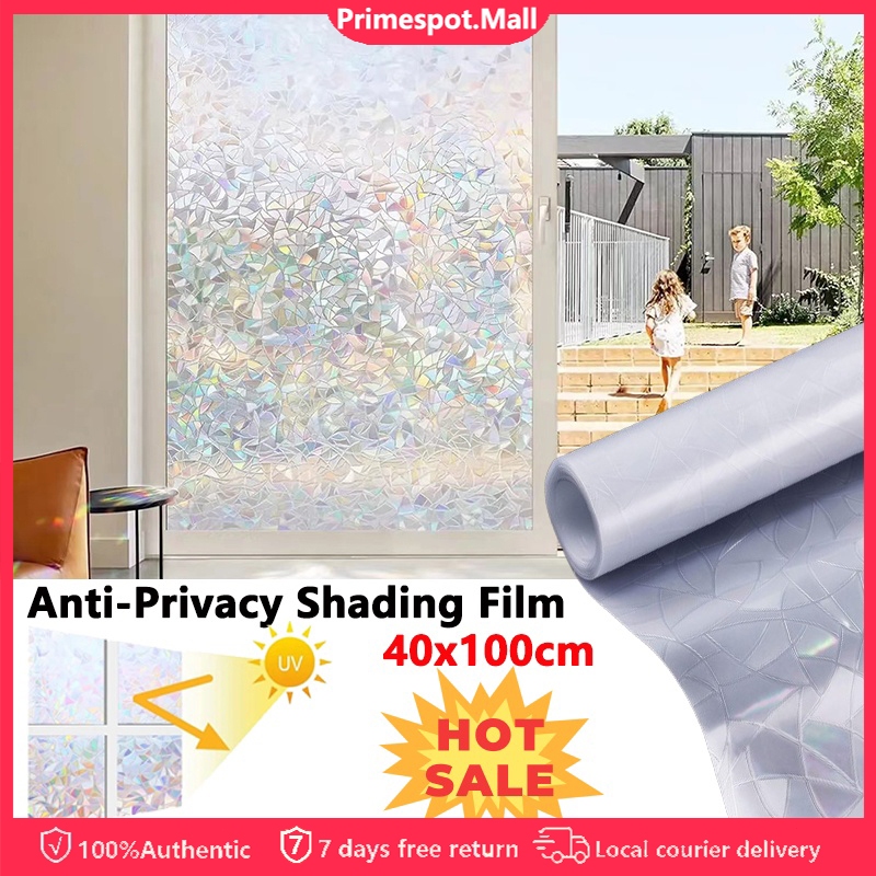 3D Stained Glass Window Film Anti Look Vinyl Privacy Stickers Static
