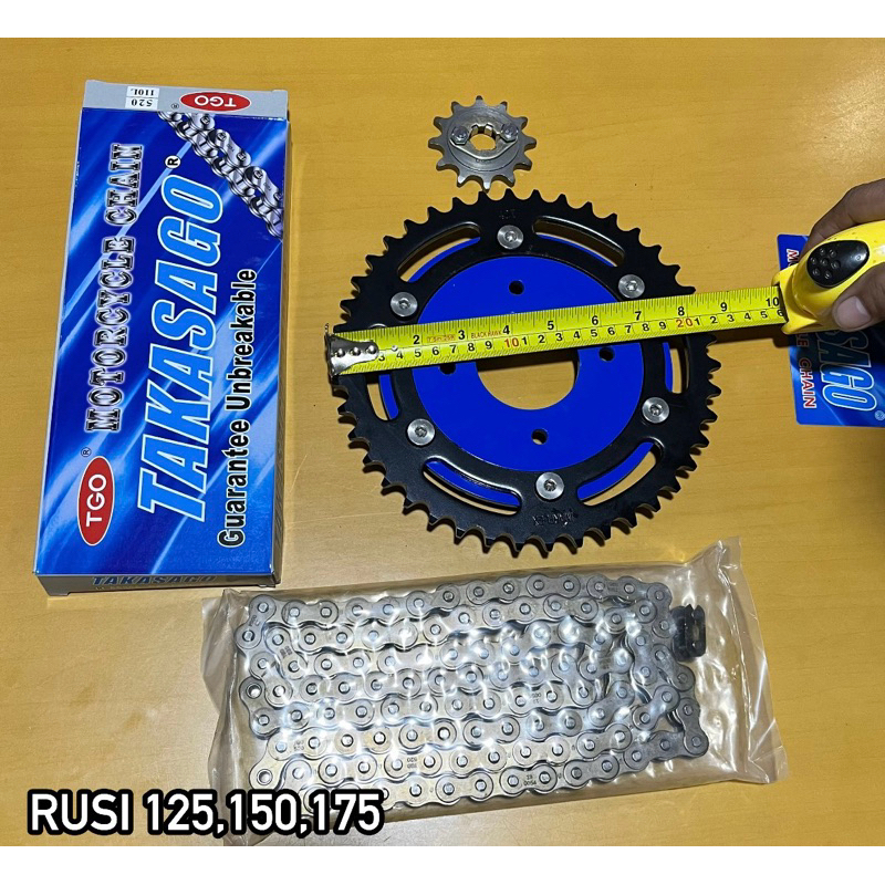 RUSI 125/150/175 520 CHAIN&SPROCKET SET (CUSTOM) | Shopee Philippines