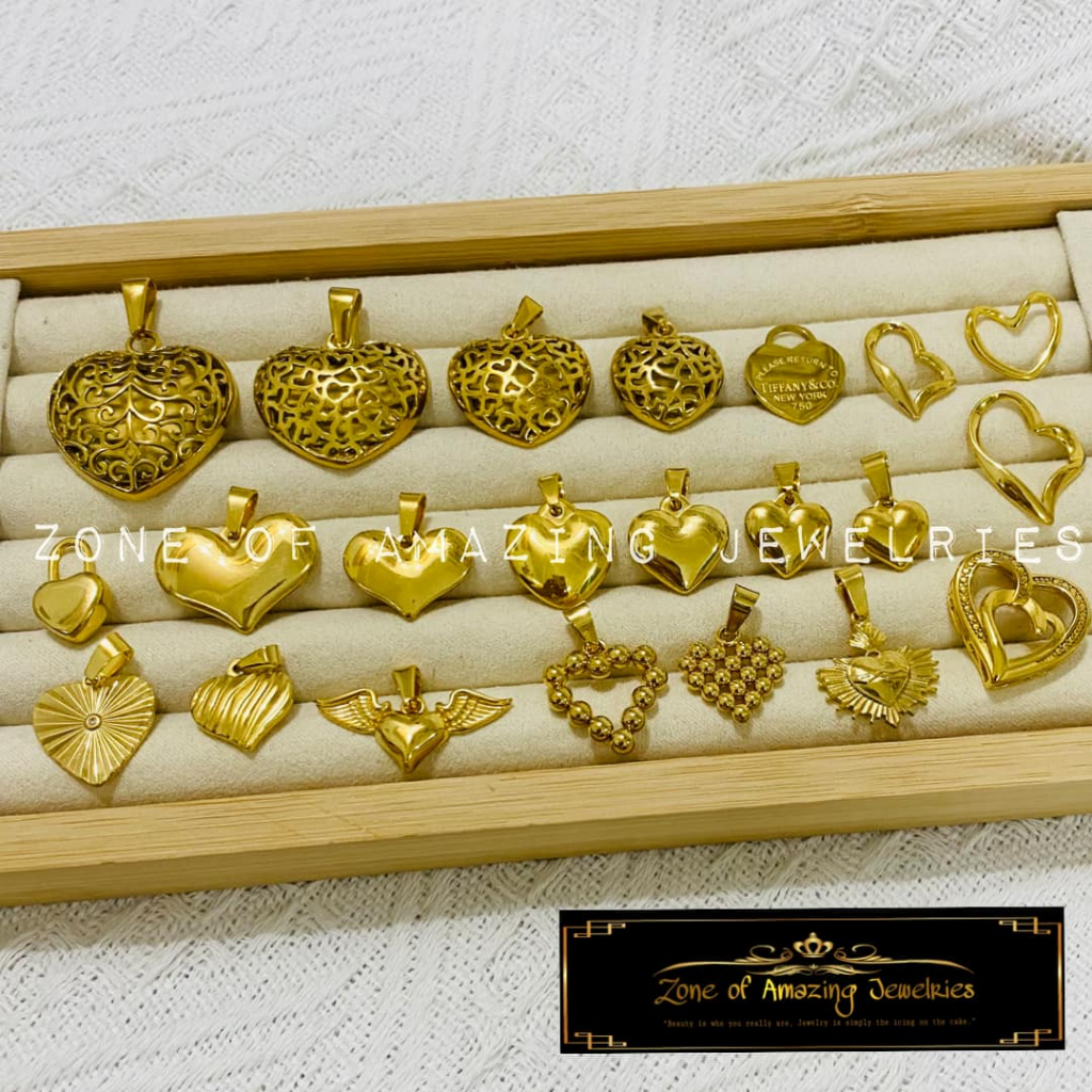 zoaj.ph Heart Pendant Stainless Steel Gold | Shopee Philippines