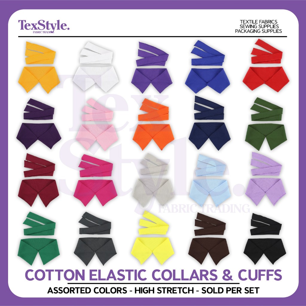 Textstyle Assorted Colors COLLAR AND CUFFS High Stretch Colored Cotton ...