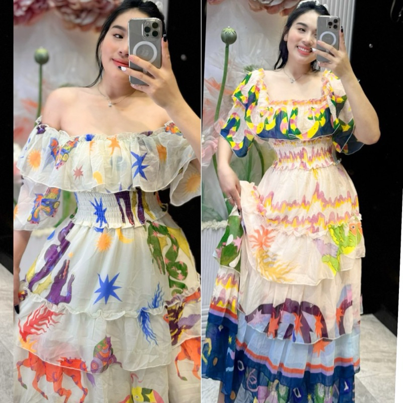 Authentic Vietnam Chiffon Off Shoulder Fairy Dress(S-XL) | Shopee  Philippines
