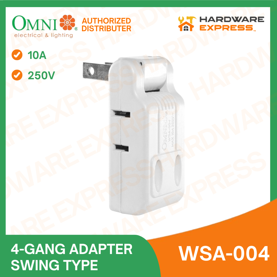 OMNI WSA-004 Adapter 4-Gang with Swing Type Plug 10A 250V | Shopee ...