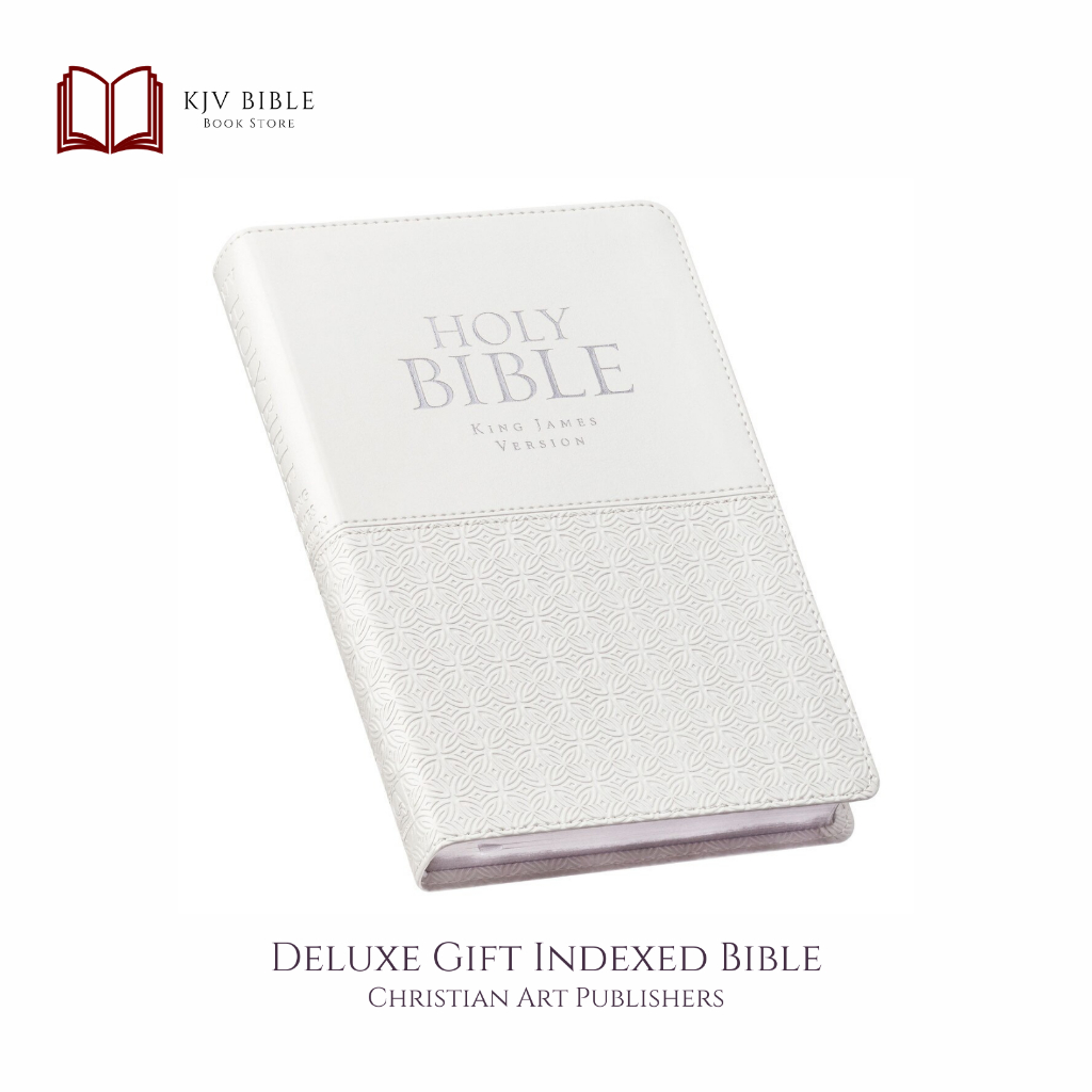 KJV021 | King James Version Deluxe Gift Bible with Index White Faux ...