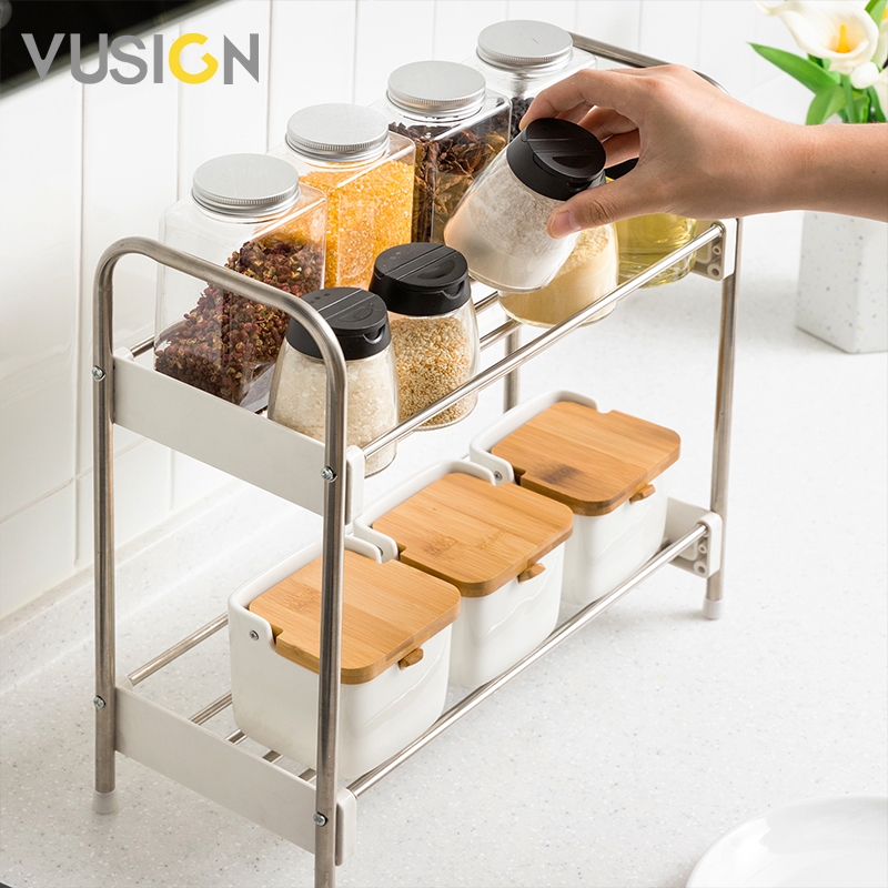 Vusign Iron Dish Rack Kitchen Storage Condiments Organizer Utensils ...