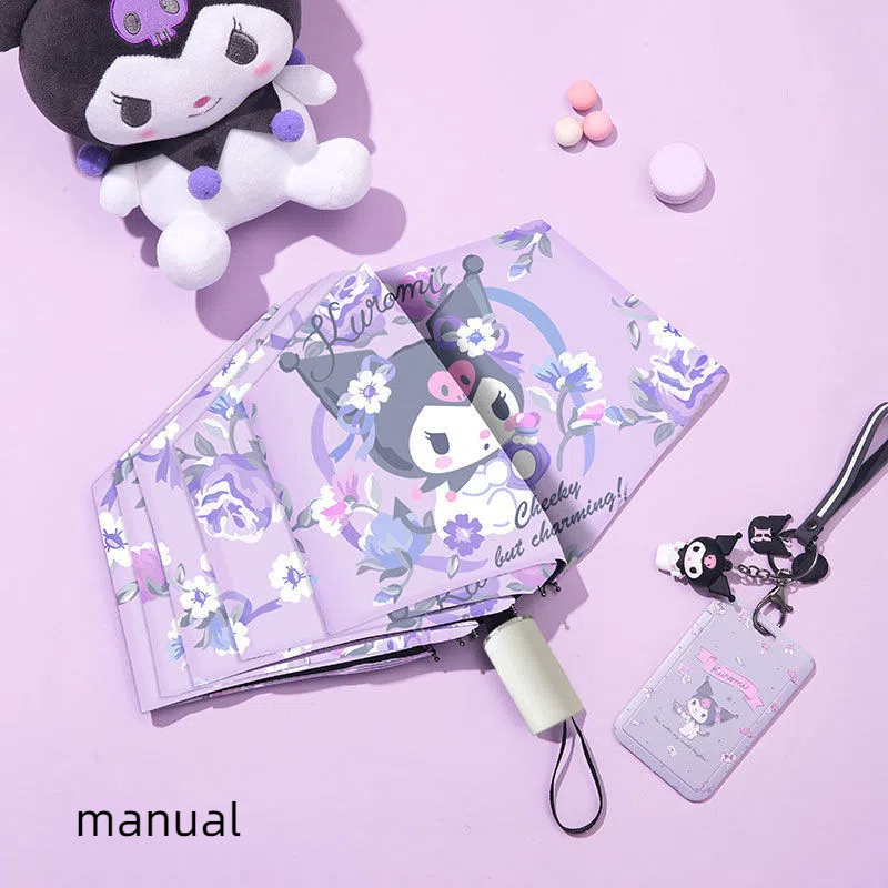 Kuromi automatic Umbrella Female Cute Rain and Rain Dual purpose ...