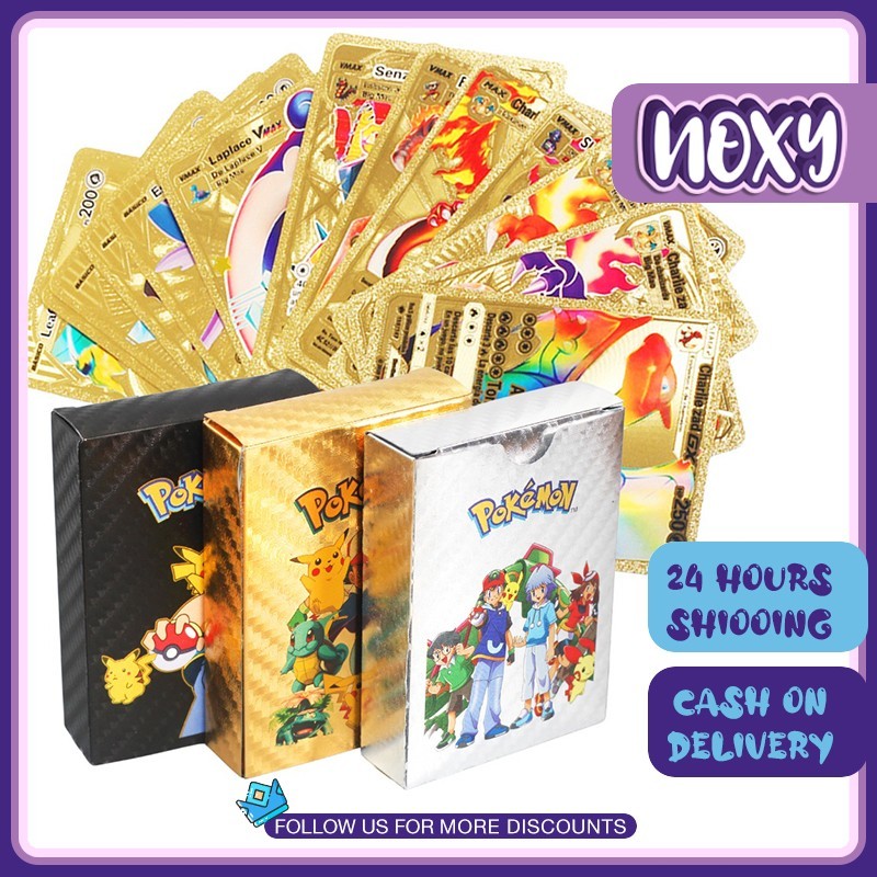 27/55 PCS Pokemon Cards High-grade gold foil and deep embossing Poker ...