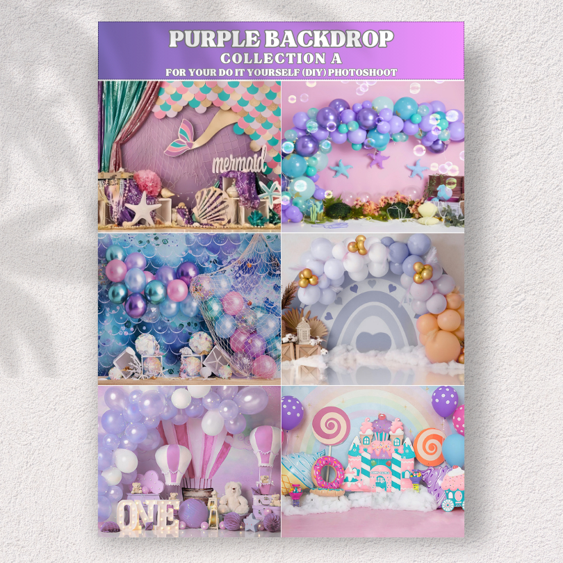24831A Purple Backdrop Collection & Theme Party DIY Photoshoot Birthday ...