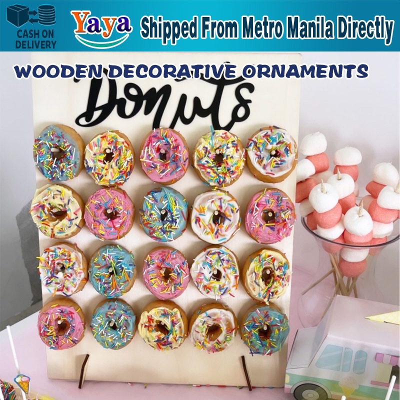 【Fast Delivery】Wooden Donuts Wall Display Stand Holder Candy Sweets ...