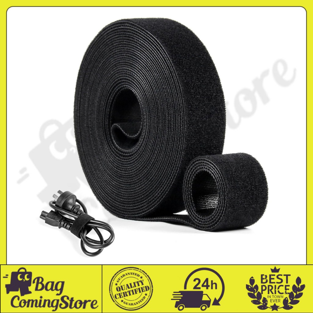 thumbnail image 2 of 50 Pack Reusable Cable Straps – Black Hook & Loop Wire Ties, 6 Inch, Cord Organizer 2 of 3