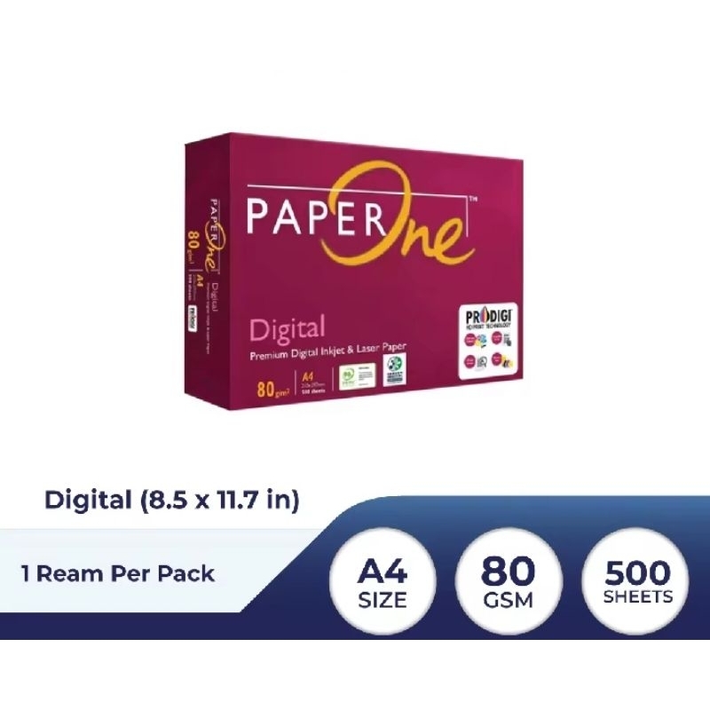 Paper One Digital Copy Paper Carbon Neutral 80gsm A4 (500 sheets/ream ...