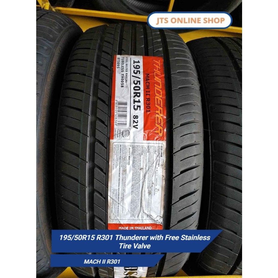 195/50R15 R301 Thunderer with Free Stainless Tire Valve | Shopee ...