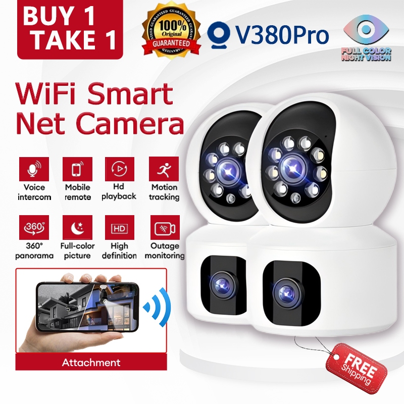 V380 PRO CCTV Camera Dual Lens BUY 1 TAKE 1 Automatic Tracking 2-Way ...