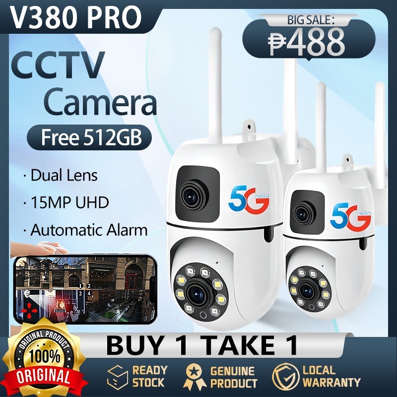 BUY 1 TAKE 1 V380 Pro CCTV Camera No Wifi Needed 15MP Ultra HD Night ...
