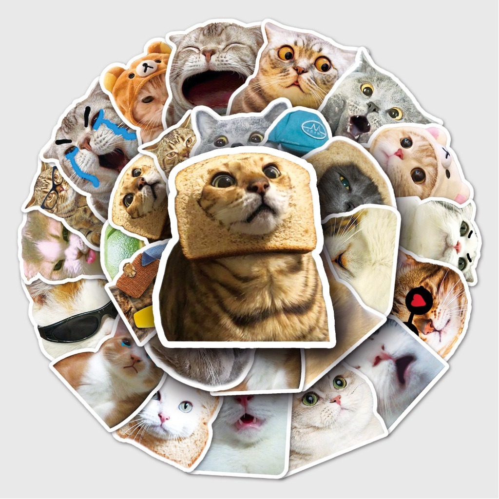 Funny Cats Emoji Series Stickers DIY Laptop Luggage Waterproof Doodle