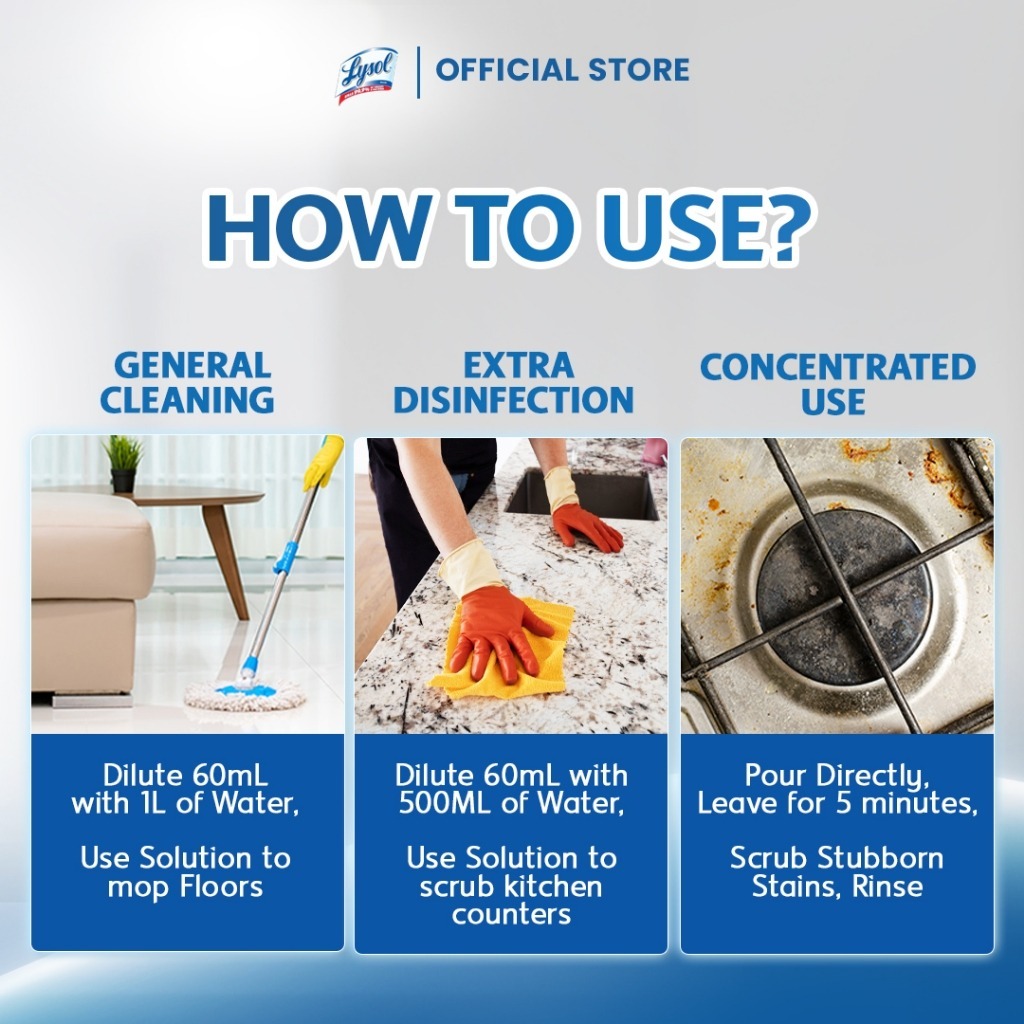 Lysol Multi Action Cleaner Antibacterial Marine Scent 450 mL Twin Pack ...