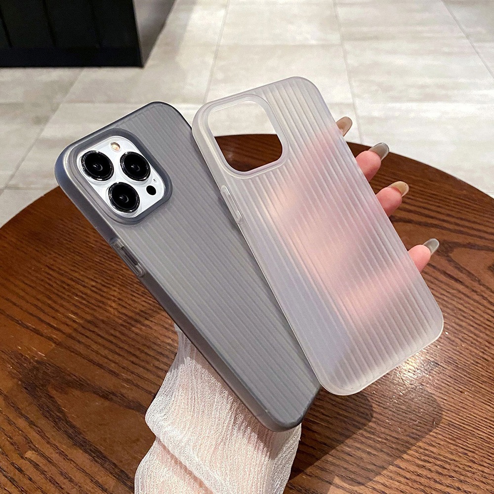 Skin Feel Corrugated Shell Phone Case for IPhone 16 15 14 13 12 11 Pro