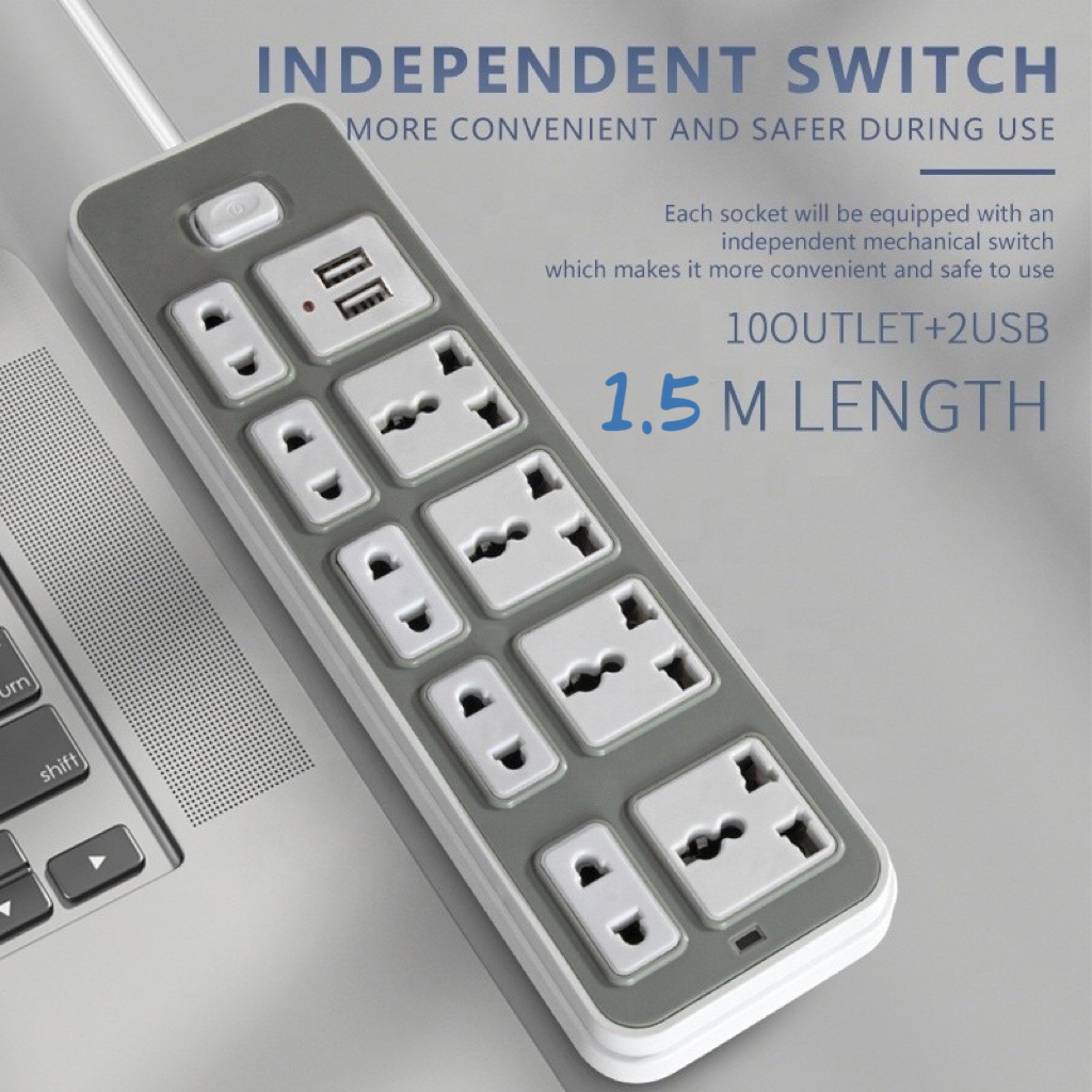 Extension Outlet Socket Plug with Switch Usb Cable Power Supply Power ...